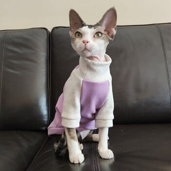 Sphynx Cat Clothes Πουλόβερ για γατάκια σκυλιά Χειμερινό φθινοπωρινό βαμβακερό παλτό για Devon Rex μακρυμάνικο μπλουζάκι φούτερ για γάτα