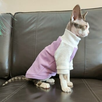 Sphynx Cat Clothes Πουλόβερ για γατάκια σκυλιά Χειμερινό φθινοπωρινό βαμβακερό παλτό για Devon Rex μακρυμάνικο μπλουζάκι φούτερ για γάτα