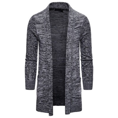 Pulover lung tricotat pentru bărbați Cardigan casual Pulover tricotat lung X pentru bărbați Pulover de culoare uni