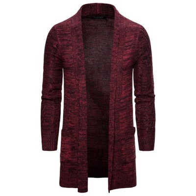 Pulover lung tricotat pentru bărbați Cardigan casual Pulover tricotat lung X pentru bărbați Pulover de culoare uni