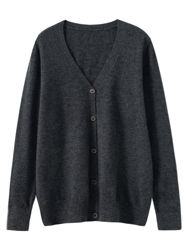 Jesen Zima Muški kardigan V-izrez Džemper od 100% merino vune Smart Casual Jednobojna udobna pletenina od kašmira Popularna korejska odjeća