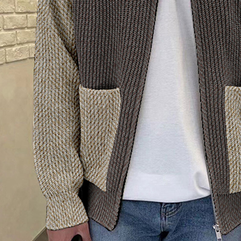 Ανδρικό πλεκτό πουλόβερ Χειμερινό χοντρό πλήρωμα με φερμουάρ Πλεκτό πουλόβερ Μόδα Ζεστό casual πλεκτό παλτό Ζακέτα Ανδρικά ρούχα