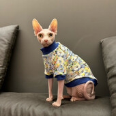 Meleg polár pulóver Sfinx macskaruhákhoz Téli puha virágos kabát cicáknak Vastag pulóver Devon Rex kan macska kellékekhez