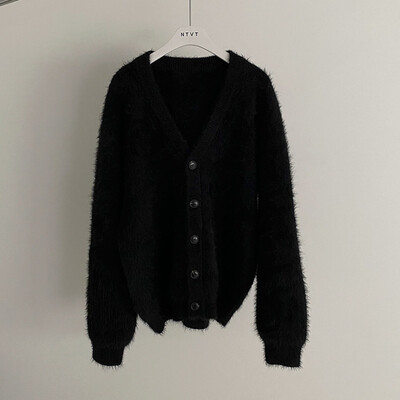 IEFB, novi modni muški pulover, džemperi od nerca, pleteni kaput s v-izrezom, jesenski široki korejski kaput 9C2391