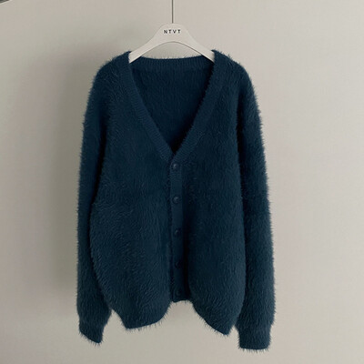 IEFB, novi modni muški pulover, džemperi od nerca, pleteni kaput s v-izrezom, jesenski široki korejski kaput 9C2391