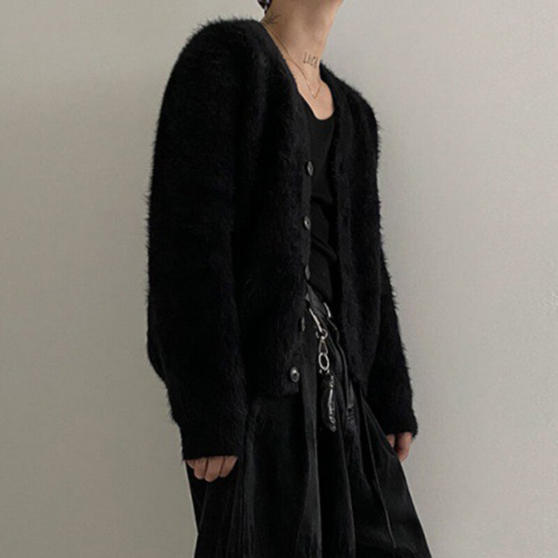 IEFB, novi modni muški pulover, džemperi od nerca, pleteni kaput s v-izrezom, jesenski široki korejski kaput 9C2391