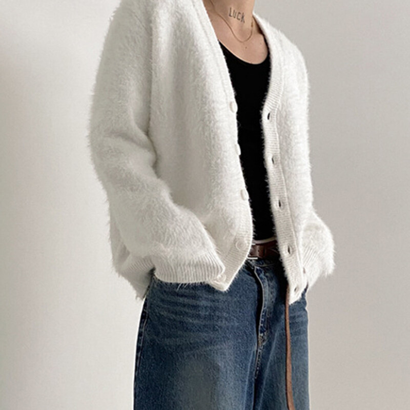 IEFB, novi modni muški pulover, džemperi od nerca, pleteni kaput s v-izrezom, jesenski široki korejski kaput 9C2391