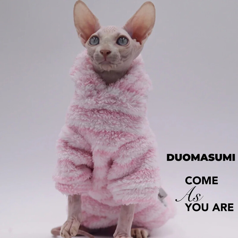 DUOMASUMI Meka dvostrana pahuljasta zimska jakna Topli kaput za mačke Zadebljanje Sphinx Sphynx Cat Clothes Odjeća za mačke bez dlake