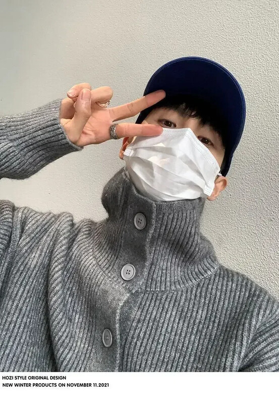 Kórejský štýl, jesenné a zimné pletené svetre na gombíky pre mužov a ženy, trendy voľné ležérne svetre, kabáty