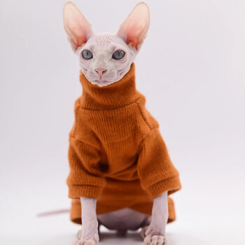 DUOMASUMI Κομψό ζεστό πουλόβερ γάτας Sphynx Fashion Kitty Άνετο ρουχισμό για γάτα γατούλα άτριχα Χειμερινό φόρεμα για ρούχα για γάτες Sphynx