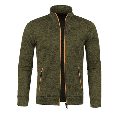 Zimski topli džemperi za muškarce Pleteni kardigani Džemperi Flis jakne Kaputi Luksuzna pletena odjeća Tanke majice s visokim ovratnikom Gornja odjeća