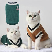 Mājdzīvnieku kaķu džemperis Kaķu ziemas džemperis Silts kaķu apģērbs Kaķēnu mētelis Biezs kucēna džemperis Mīksts suņu vilnas džemperis zēnam meitenei mājdzīvnieks