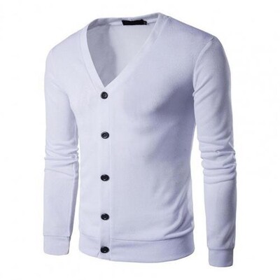Pulover tricotat vintage pentru bărbați, haină, cu nasturi, cu decolteu în V, îmbrăcăminte exterioară de toamnă și iarnă, culoare uni, cardigan cu mânecă lungă, tricotaj