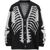 Jachetă de pulover de toamnă și iarnă 2024 Cardigan nou tricotat de Halloween Jacquard Moda Pulovere pentru bărbați și femei