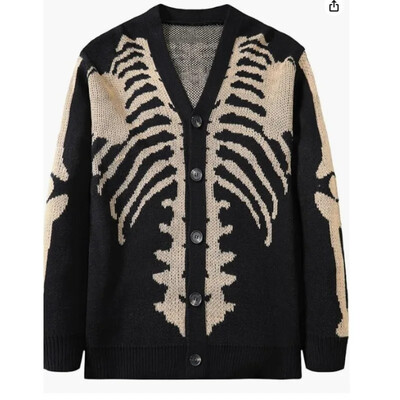 Jachetă de pulover de toamnă și iarnă 2024 Cardigan nou tricotat de Halloween Jacquard Moda Pulovere pentru bărbați și femei