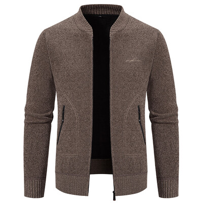 Ανδρικά Stand γιακά Ζακέτες Πουλόβερ Fleece Πιο Χοντρά Ζεστά Πουλόβερ Νέα Φθινοπωρινά Χειμώνα Αντρικά Slim Πουλόβερ Μπουφάν Μέγεθος 3XL