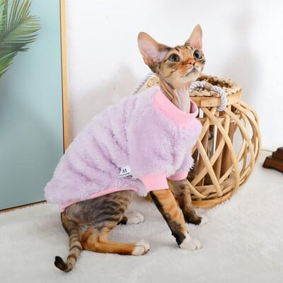 Pulover nou pentru pisici cu gât rotic, haină caldă de iarnă, fără păr, pulover, cămașă, pisică Maine-Coon, Chihuahua, pentru animale de companie