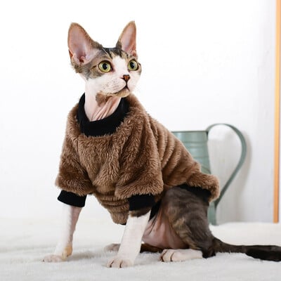 Pulover nou pentru pisici cu gât rotic, haină caldă de iarnă, fără păr, pulover, cămașă, pisică Maine-Coon, Chihuahua, pentru animale de companie