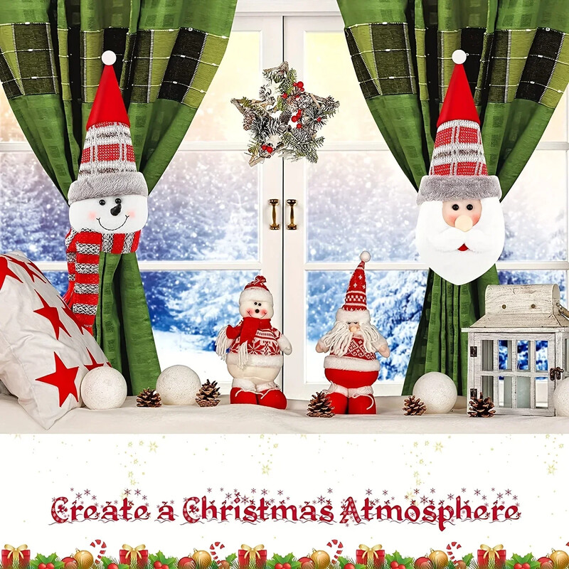 1 buc cataramă pentru perdele de Crăciun cu omul de zăpadă. Decorație drăguță pentru perdele. Cataramă creativă pentru perdea pentru fereastră de acasă.