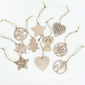 12Pcs/Lot Zvijezda za božićno drvce Viseća dekoracija Božićna dekoracija Božićna drvena pahuljica privjesak Dekoracija Home Decoratio