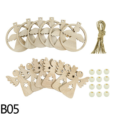 12Pcs/Lot Zvijezda za božićno drvce Viseća dekoracija Božićna dekoracija Božićna drvena pahuljica privjesak Dekoracija Home Decoratio