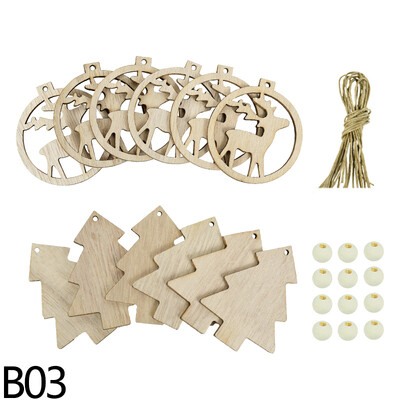 12Pcs/Lot Zvijezda za božićno drvce Viseća dekoracija Božićna dekoracija Božićna drvena pahuljica privjesak Dekoracija Home Decoratio