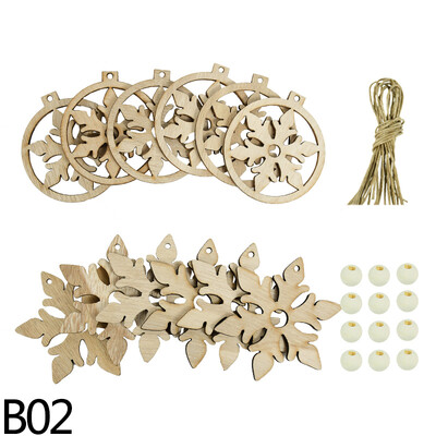 12Pcs/Lot Zvijezda za božićno drvce Viseća dekoracija Božićna dekoracija Božićna drvena pahuljica privjesak Dekoracija Home Decoratio