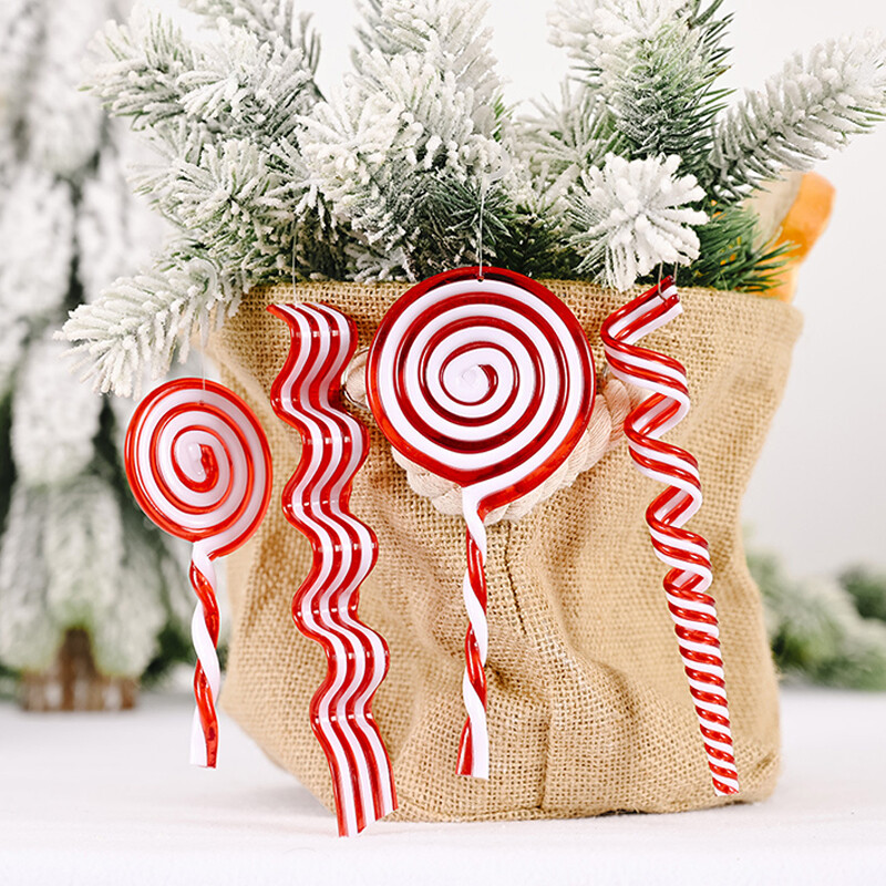 1/10kom Božićno drvce Privjesak od slatkiša Šarene lizalice Kućni viseći ukrasi Oprema za božićne zabave Dječje igračke Božićni darovi ﻿