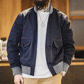 Maden Workwear American Retro A1 pilota jaka Bomber, īsa, kontrastējoša krāsa, savārstījums beisbola jaka vīriešiem rudens