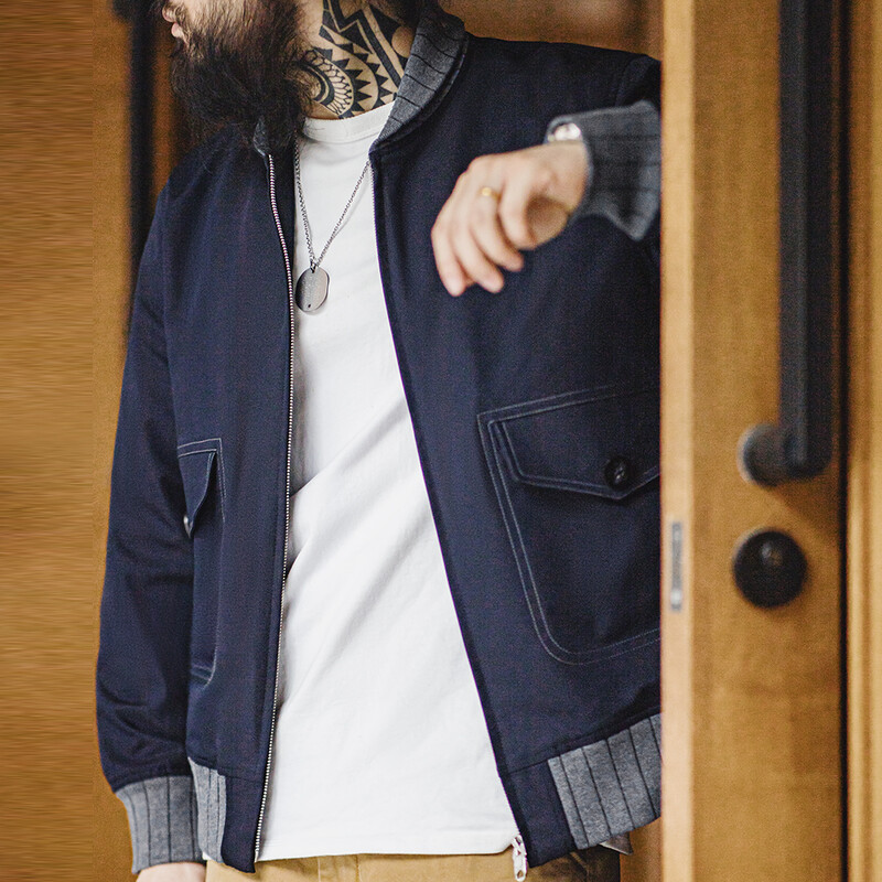 Maden Workwear American Retro A1 pilota jaka Bomber, īsa, kontrastējoša krāsa, savārstījums beisbola jaka vīriešiem rudens