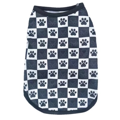 Vestă pentru pisici de vară Tricou plasă, respirabil, imprimeu cu labe, haine Sphynx pentru câini de talie mică, mijlocie, pisici, pisicuțe, costum de cățeluș, haină pentru animale de companie