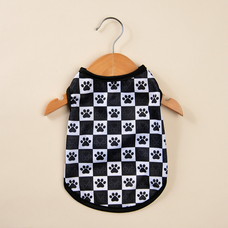 Vestă pentru pisici de vară Tricou plasă, respirabil, imprimeu cu labe, haine Sphynx pentru câini de talie mică, mijlocie, pisici, pisicuțe, costum de cățeluș, haină pentru animale de companie