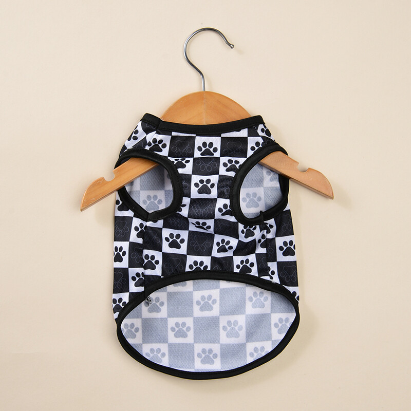 Vestă pentru pisici de vară Tricou plasă, respirabil, imprimeu cu labe, haine Sphynx pentru câini de talie mică, mijlocie, pisici, pisicuțe, costum de cățeluș, haină pentru animale de companie