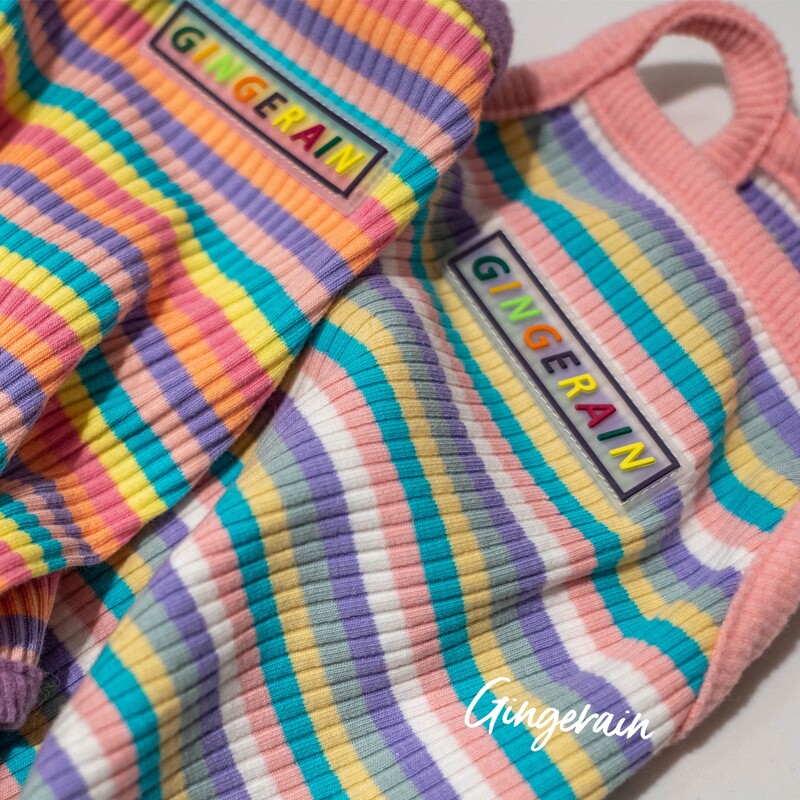 Rainbow Stripes Sfinksa kaķa apģērbs Vasaras luksusa mājdzīvnieku veste Kokvilnas kailais kaķēns bez piedurknēm krekls Devon Rex apģērbs sfinksai