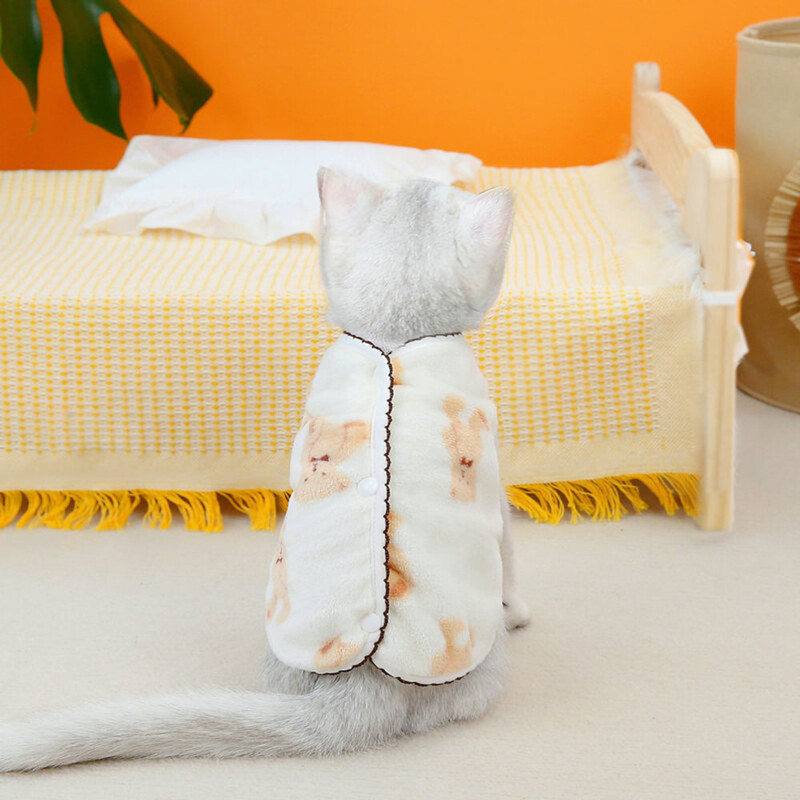 Vestă drăguță de urs pentru pisici, iarnă pentru animale de companie, câine, pisică, cardigan, pulover, pulover de lux, pisicuță, haină caldă persană, jachetă pug