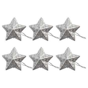 6 τμχ Glitter Mini Star Χριστουγεννιάτικο Στολίδι Πολύχρωμο χριστουγεννιάτικο δέντρο κρεμαστό μενταγιόν Χριστουγεννιάτικο πρωτοχρονιάτικο πάρτι Διακόσμηση σπιτιού