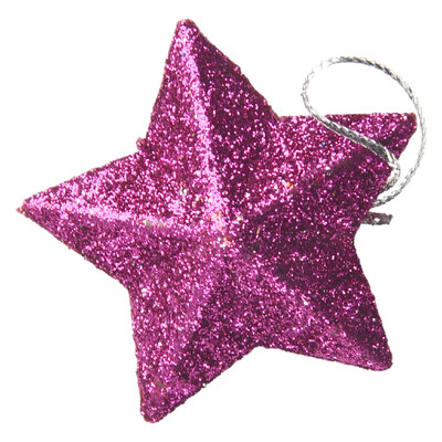 6Gb Glitter Mini Star Ziemassvētku rotājums Krāsains Ziemassvētku eglītes piekarināmais kulons Ziemassvētku Jaungada ballītes noformējums Mājas dekors