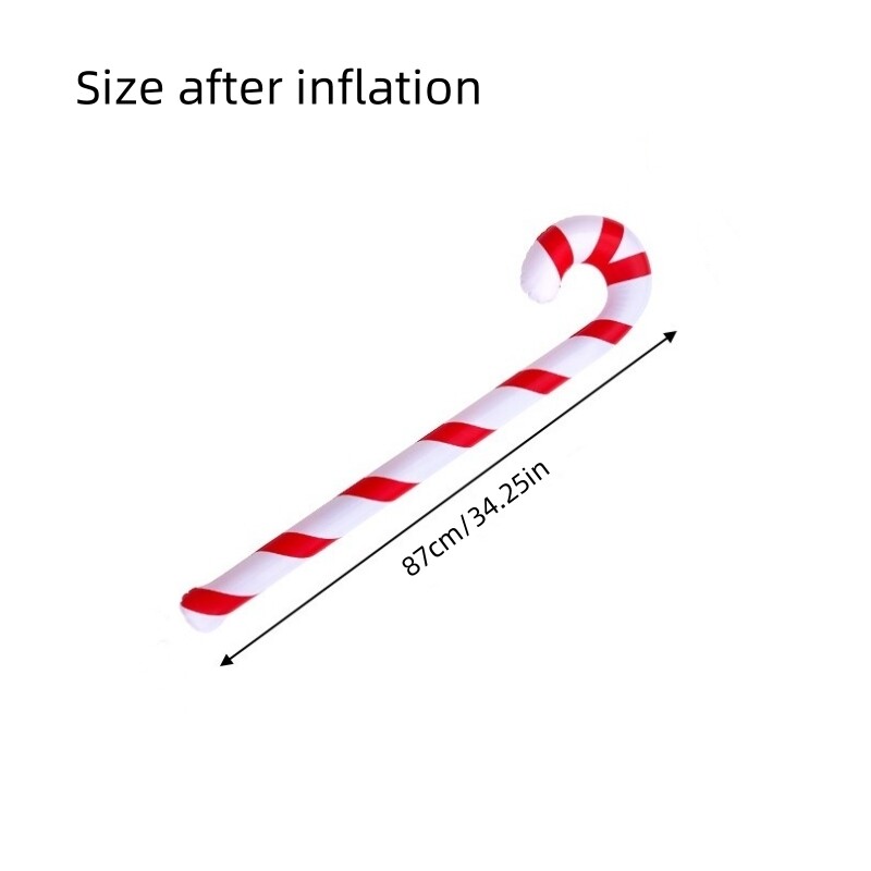 4GAB Piepūšamās Ziemassvētku milzu konfekšu spieķu dekorācijas Jaunums Ziemassvētku Candy Cane Stick Jaungada ballīte Piepūšamie rekvizīti