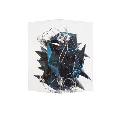 12gab Ziemassvētku eglītes rotājumi piekarināms kulons Mājas ballīte Ziemassvētku plastmasas galvanizācija astoņstūru zvaigznes formas pilienu rotājumi