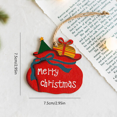 Božićni privjesak Dekoracije za božićno drvce Viseći drveni ukrasi Uradi sam Djed Mraz Snjegović Party Dječje igračke Poklon Božić Nova godina 2023.