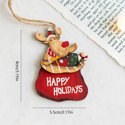 Božićni privjesak Dekoracije za božićno drvce Viseći drveni ukrasi Uradi sam Djed Mraz Snjegović Party Dječje igračke Poklon Božić Nova godina 2023.