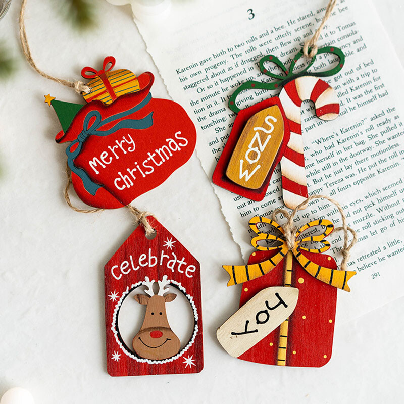 Božićni privjesak Dekoracije za božićno drvce Viseći drveni ukrasi Uradi sam Djed Mraz Snjegović Party Dječje igračke Poklon Božić Nova godina 2023.