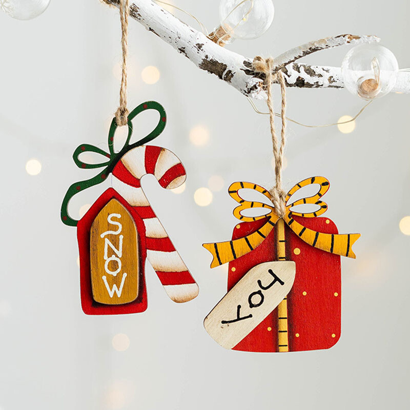 Božićni privjesak Dekoracije za božićno drvce Viseći drveni ukrasi Uradi sam Djed Mraz Snjegović Party Dječje igračke Poklon Božić Nova godina 2023.