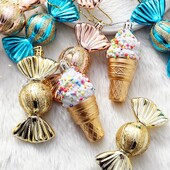 3 τμχ/Κουτί Χρώμα καραμέλα Μπάλες παγωτού Στολίδι Χριστουγεννιάτικα κρεμαστά μενταγιόν Πρωτοχρονιάς 2024 Χριστουγεννιάτικη διακόσμηση σπιτιού Προμήθειες για πάρτι για το σπίτι