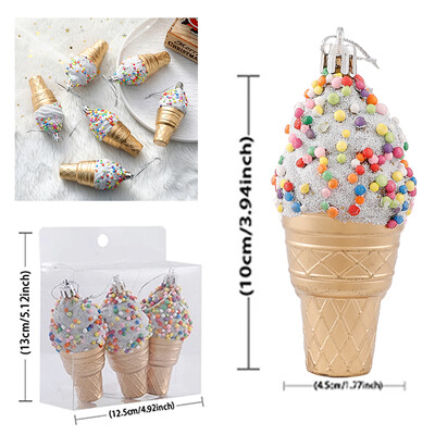 3 τμχ/Κουτί Χρώμα καραμέλα Μπάλες παγωτού Στολίδι Χριστουγεννιάτικα κρεμαστά μενταγιόν Πρωτοχρονιάς 2024 Χριστουγεννιάτικη διακόσμηση σπιτιού Προμήθειες για πάρτι για το σπίτι