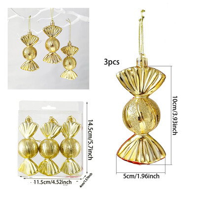 3 τμχ/Κουτί Χρώμα καραμέλα Μπάλες παγωτού Στολίδι Χριστουγεννιάτικα κρεμαστά μενταγιόν Πρωτοχρονιάς 2024 Χριστουγεννιάτικη διακόσμηση σπιτιού Προμήθειες για πάρτι για το σπίτι