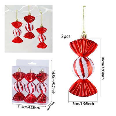 3 τμχ/Κουτί Χρώμα καραμέλα Μπάλες παγωτού Στολίδι Χριστουγεννιάτικα κρεμαστά μενταγιόν Πρωτοχρονιάς 2024 Χριστουγεννιάτικη διακόσμηση σπιτιού Προμήθειες για πάρτι για το σπίτι