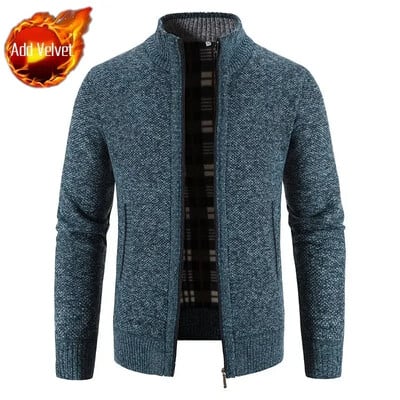 Pulover tricotat Fermoar pentru bărbați În carouri Îmbrăcăminte pentru bărbați Cardigan Hanorace cu fermoar Gros iarna Topuri roșii Pulovere Casual Elegant Ieftin A