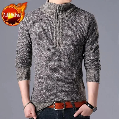 Pulover tricotat Fermoar pentru bărbați În carouri Îmbrăcăminte pentru bărbați Cardigan Hanorace cu fermoar Gros iarna Topuri roșii Pulovere Casual Elegant Ieftin A