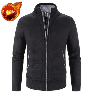 Pulover tricotat Fermoar pentru bărbați În carouri Îmbrăcăminte pentru bărbați Cardigan Hanorace cu fermoar Gros iarna Topuri roșii Pulovere Casual Elegant Ieftin A
